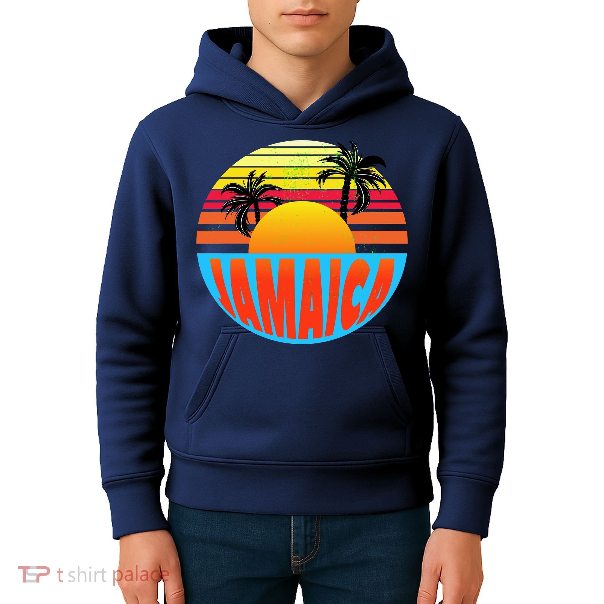 Jamaica Retro Circle Kids Hoodie
