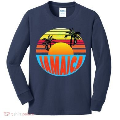 Jamaica Retro Circle Kids Long Sleeve Shirt