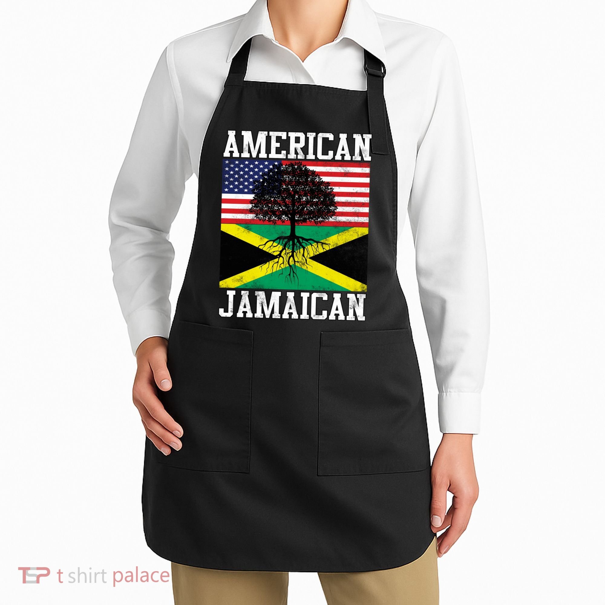 Jamaican American Flag Grown Roots Apron