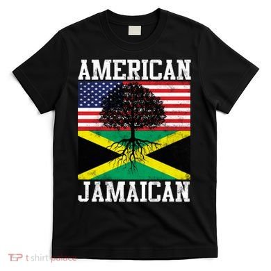 Jamaican American Flag Grown Roots T-Shirt