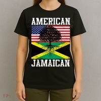 Jamaican American Flag Grown Roots T-Shirt thumb 4