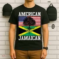 Jamaican American Flag Grown Roots T-Shirt thumb 6