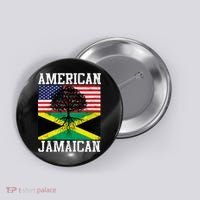 Jamaican American Flag Grown Roots Button thumb 0