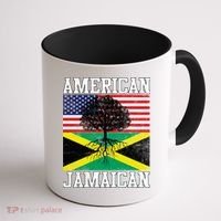 Jamaican American Flag Grown Roots Coffee Mug thumb 1