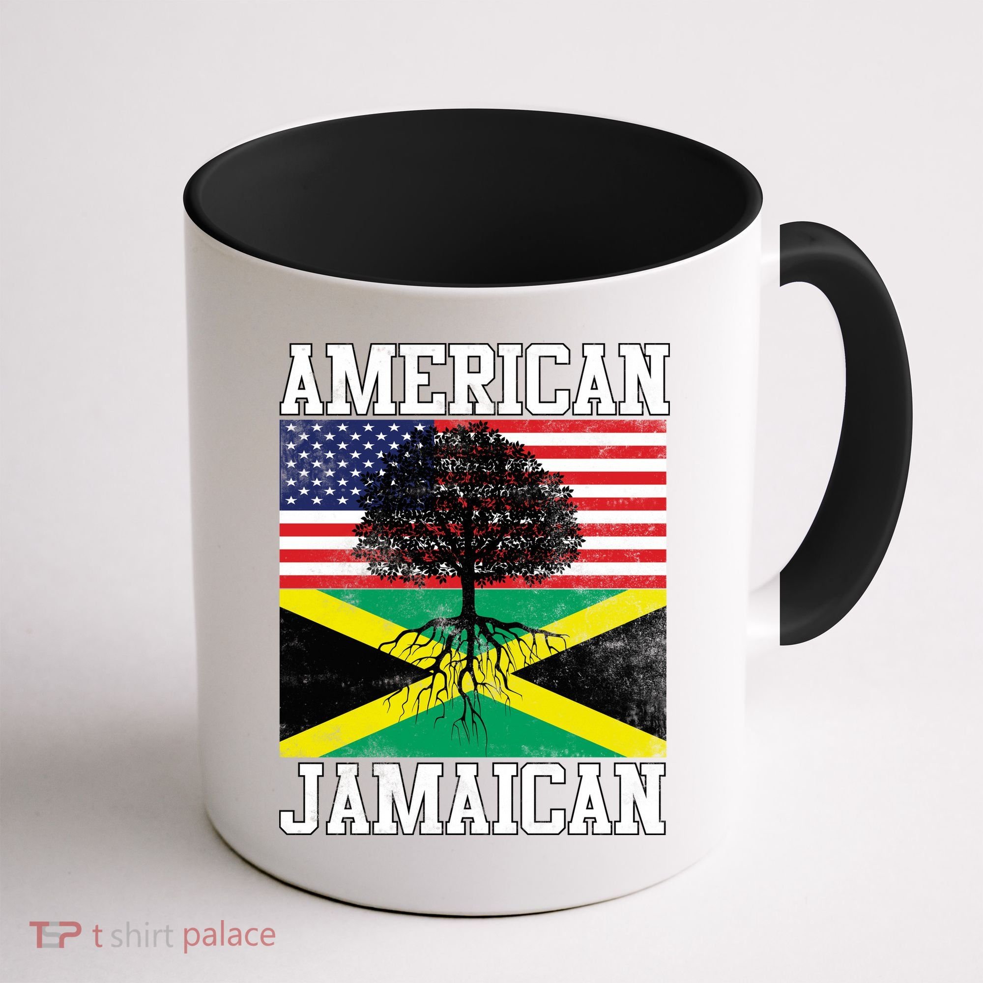 Jamaican American Flag Grown Roots Coffee Mug