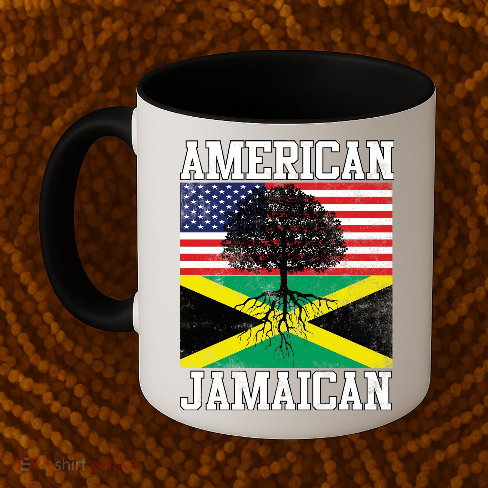 Jamaican American Flag Grown Roots Coffee Mug