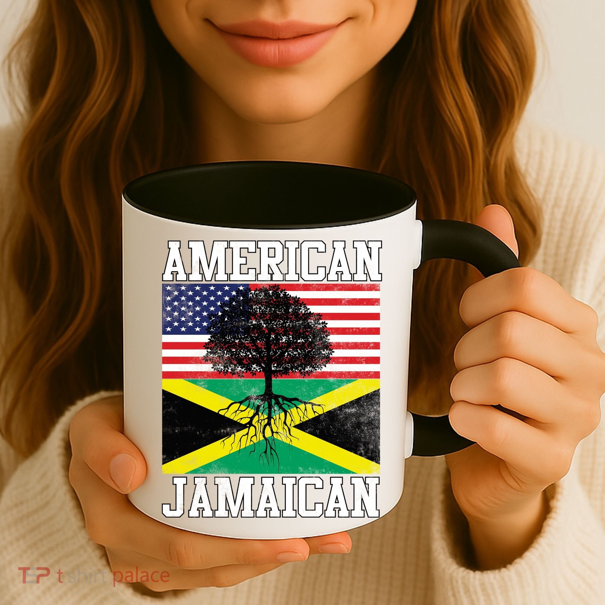 Jamaican American Flag Grown Roots Coffee Mug