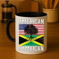 Jamaican American Flag Grown Roots Coffee Mug thumb 4