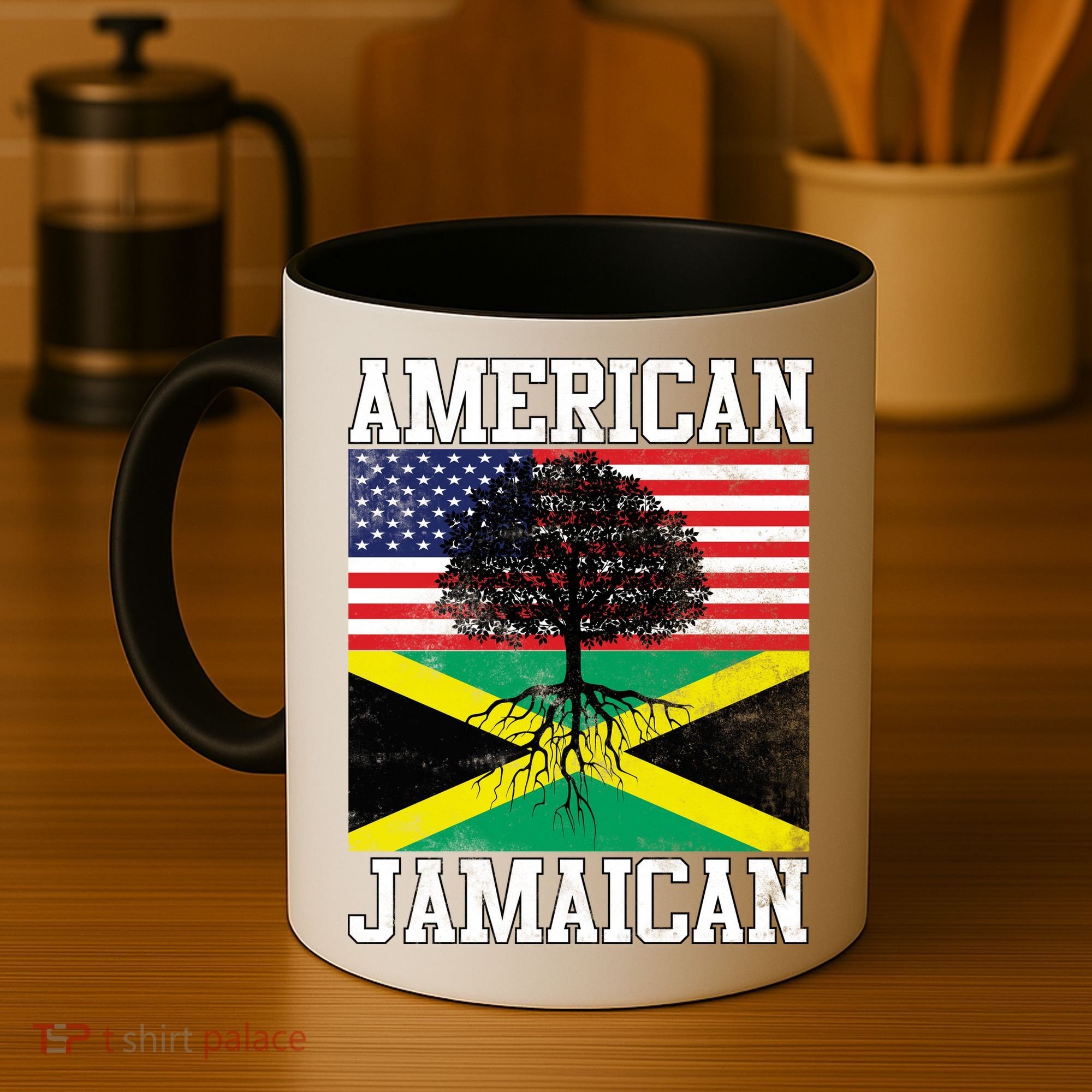 Jamaican American Flag Grown Roots Coffee Mug