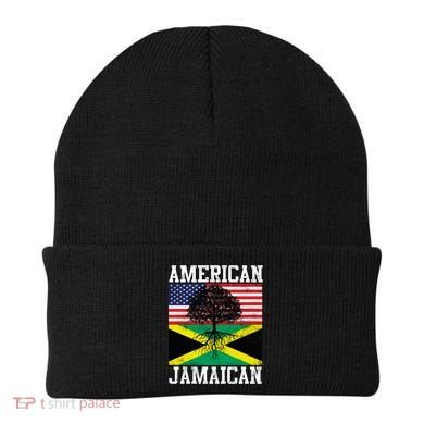 Jamaican American Flag Grown Roots Beanie