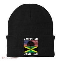Jamaican American Flag Grown Roots Beanie thumb 0
