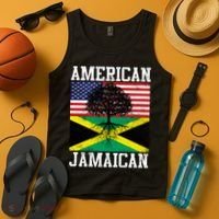 Jamaican American Flag Grown Roots Tank Top thumb 4