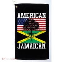 Jamaican American Flag Grown Roots Golf Towel thumb 0