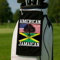 Jamaican American Flag Grown Roots Golf Towel thumb 2
