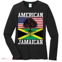 Jamaican American Flag Grown Roots Women's Long Sleeve Shirt thumb 0