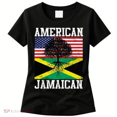 Jamaican American Flag Grown Roots Women's T-Shirt
