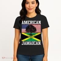 Jamaican American Flag Grown Roots Women's T-Shirt thumb 4