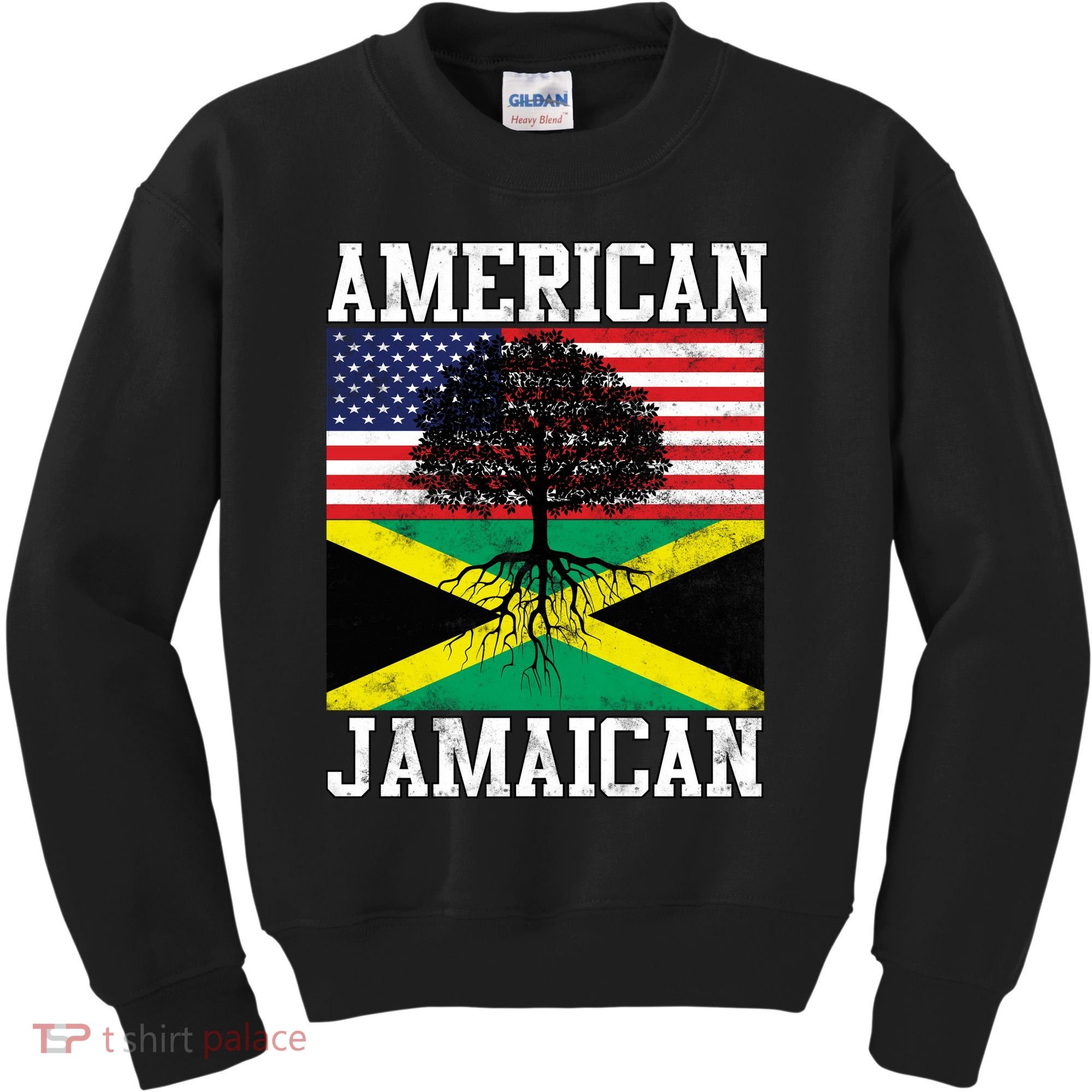 Jamaican American Flag Grown Roots Kids Sweatshirt