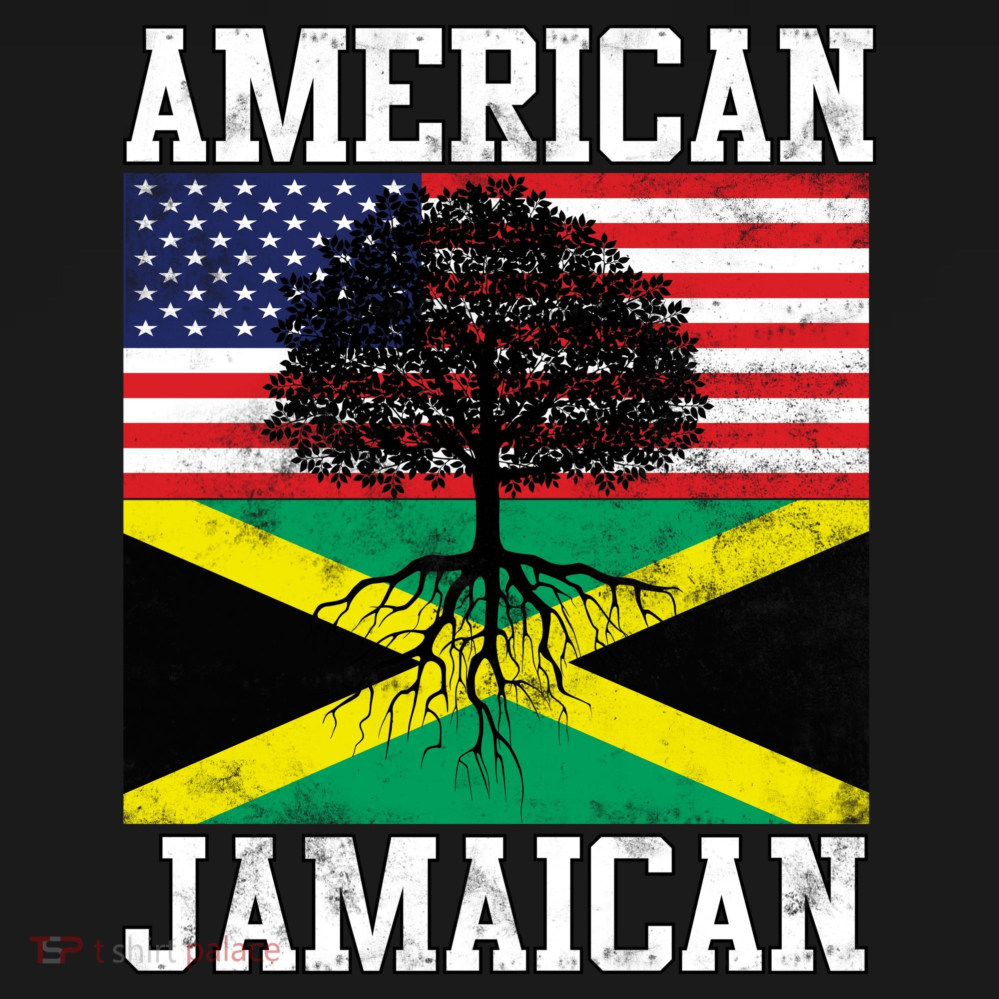Jamaican American Flag Grown Roots Kids Sweatshirt