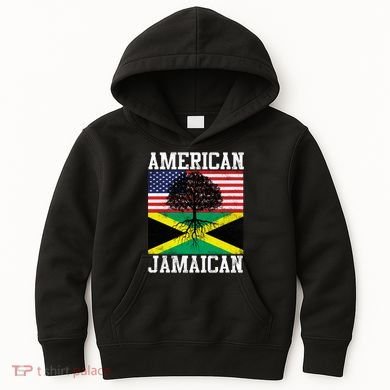Jamaican American Flag Grown Roots Kids Hoodie