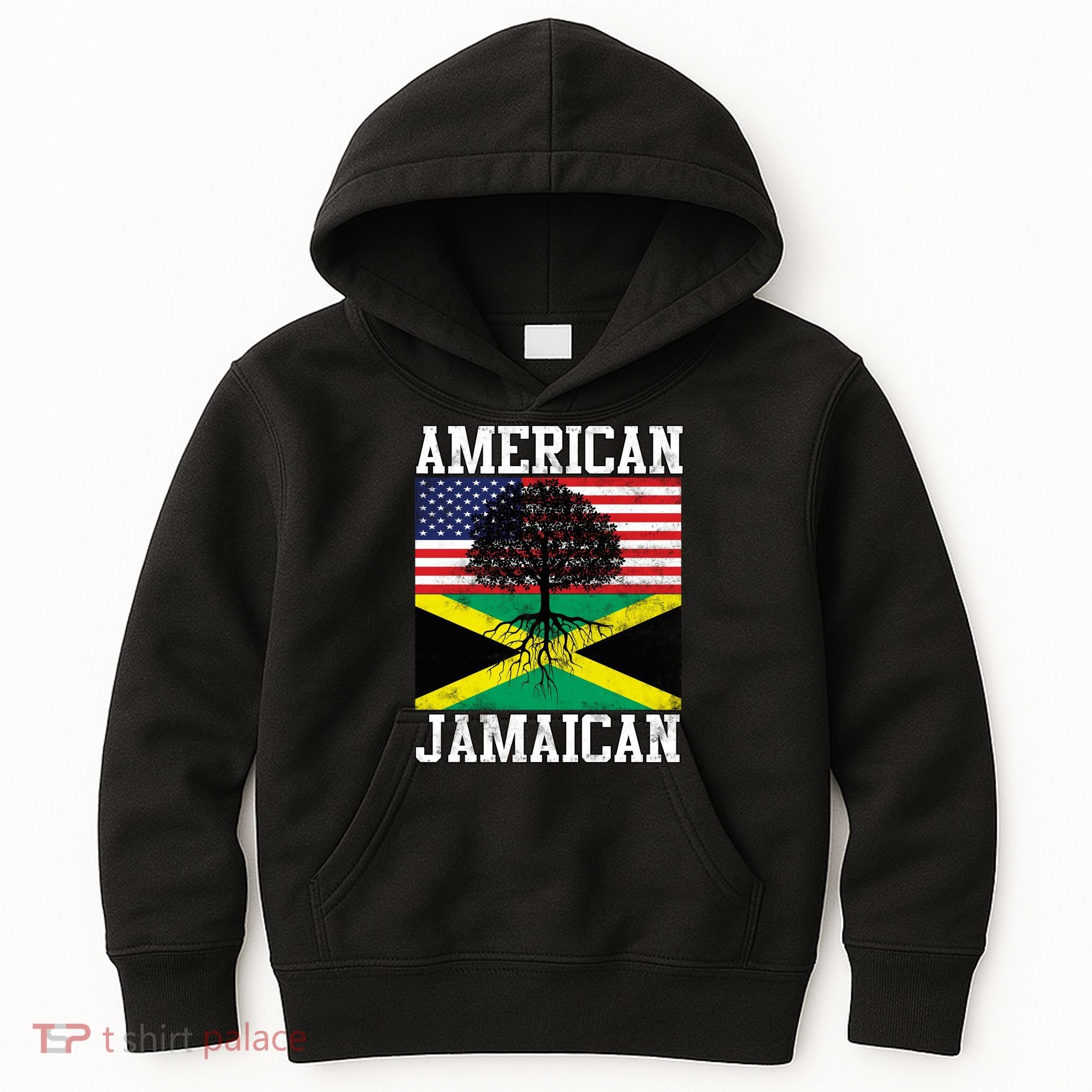 Jamaican American Flag Grown Roots Kids Hoodie