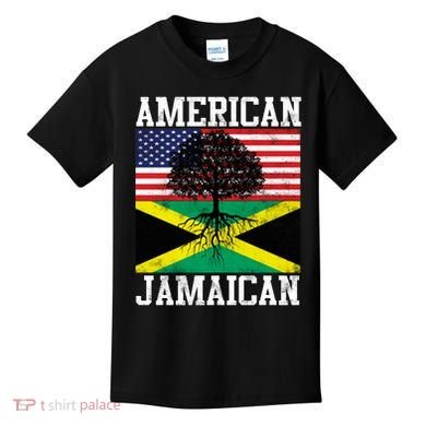 Jamaican American Flag Grown Roots Kids T-Shirt