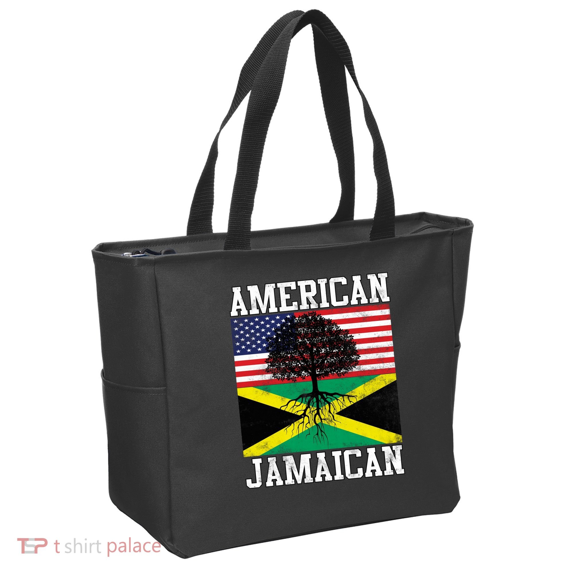 Jamaican American Flag Grown Roots Tote Bag
