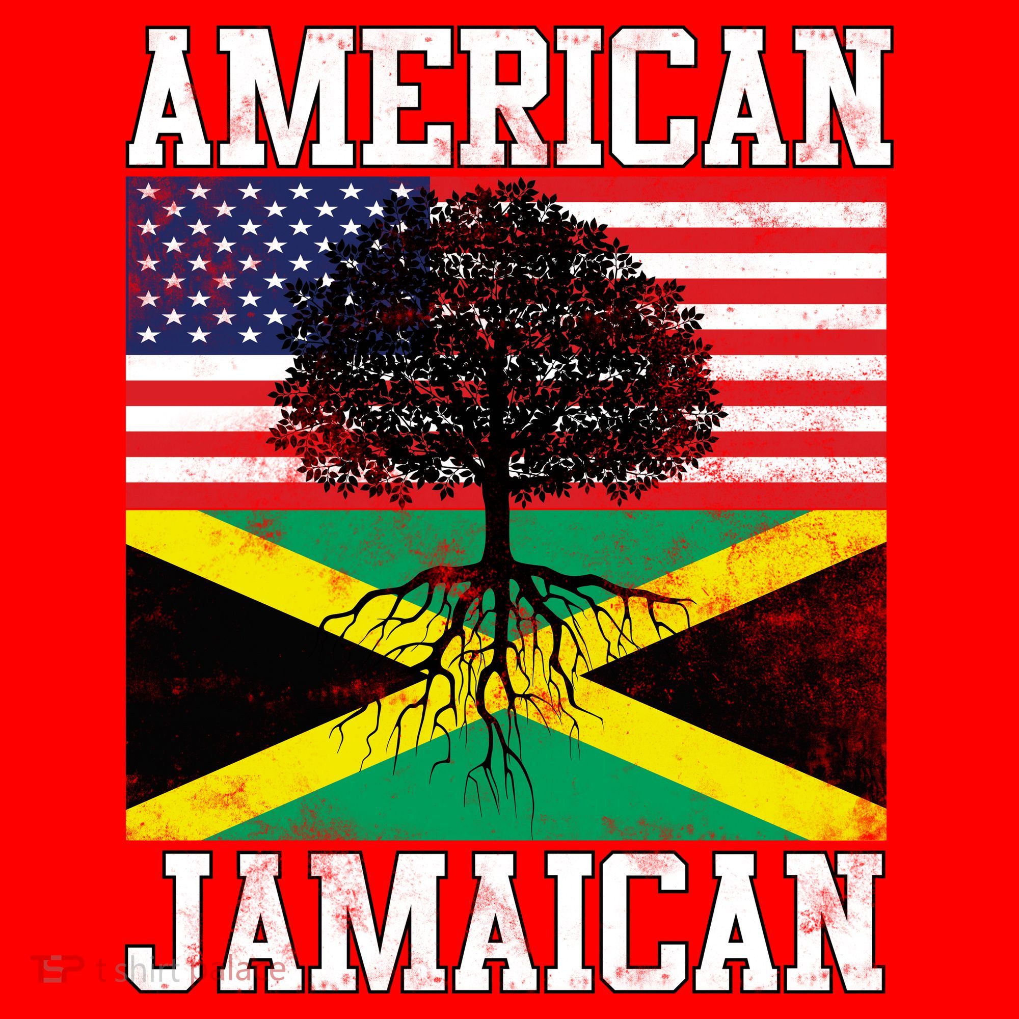 Jamaican American Flag Grown Roots Santa Hat