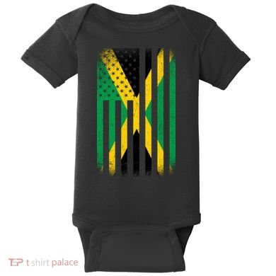 Jamaican Vintage Jamaica Flag Baby Bodysuit