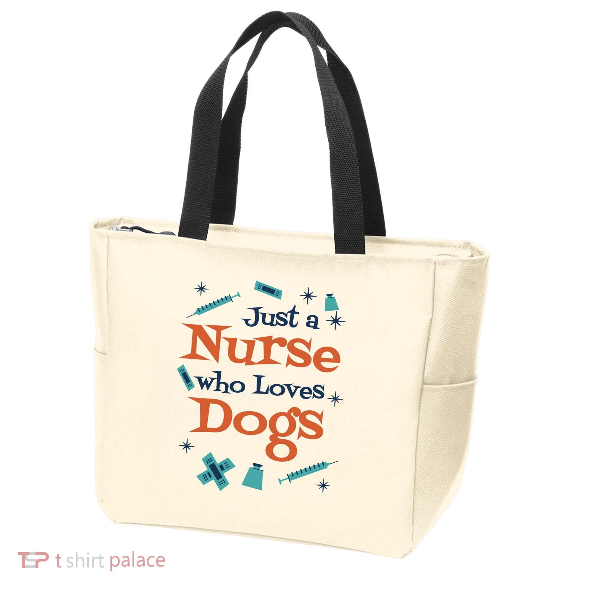 Just A Nurse Who Loves Dogs Tote Bag