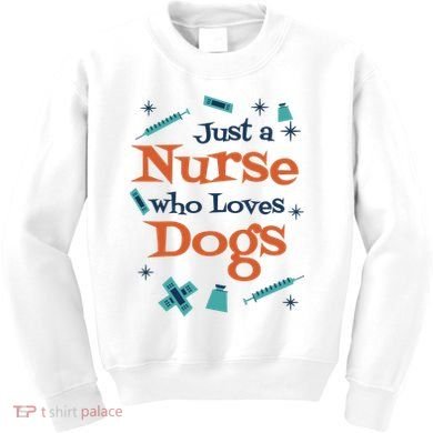 Just A Nurse Who Loves Dogs Kids Sweatshirt