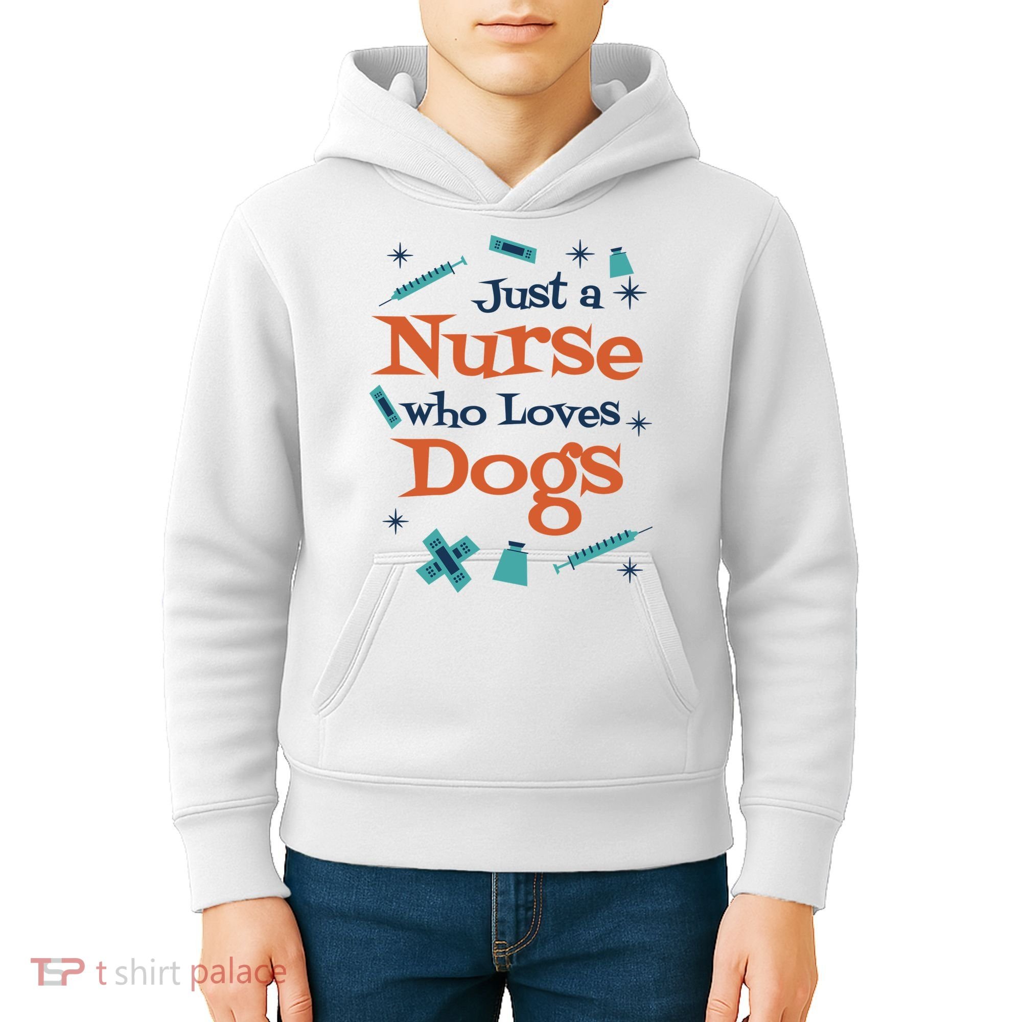 Just A Nurse Who Loves Dogs Kids Hoodie