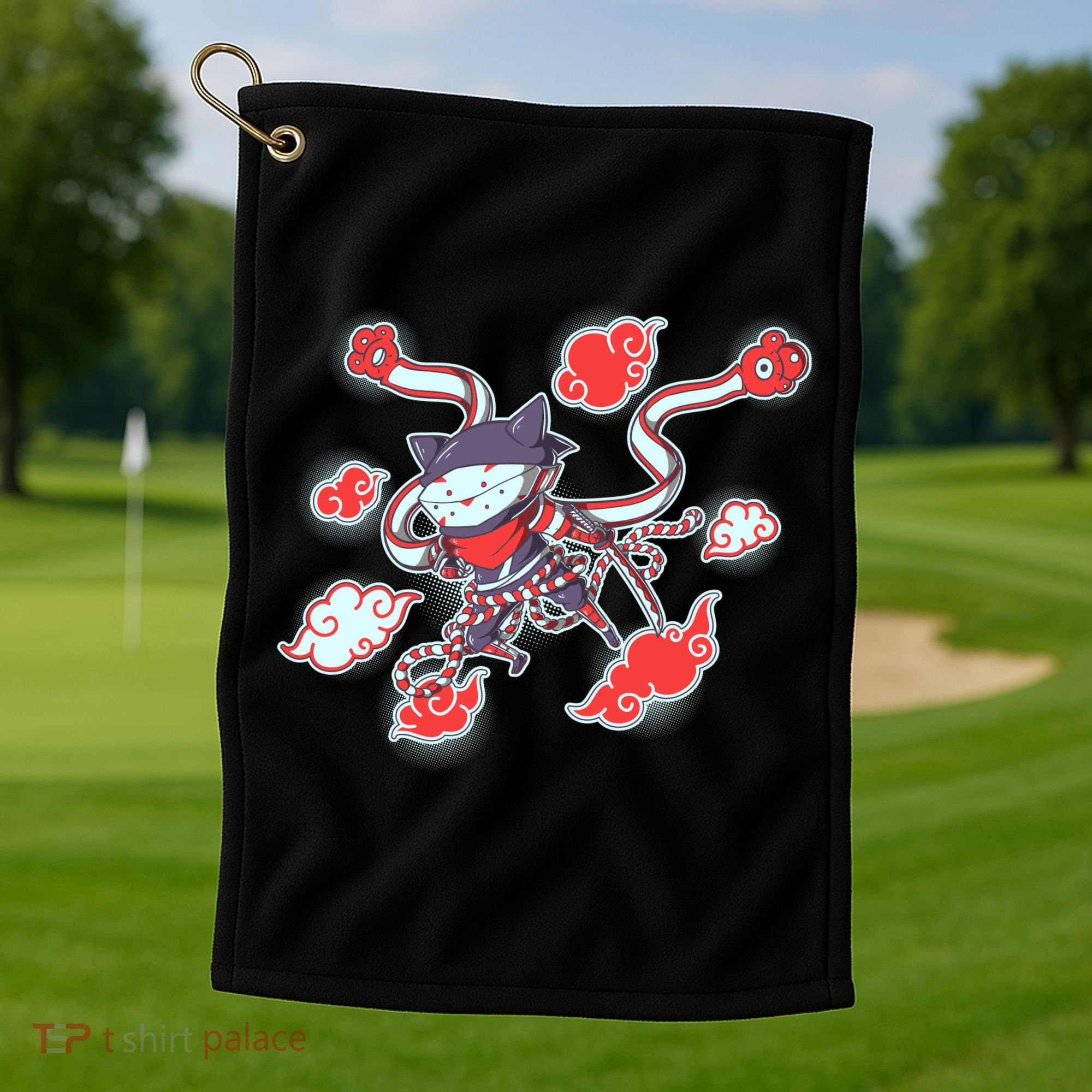 Japanese Anime Ninja Shinobi Cat Golf Towel
