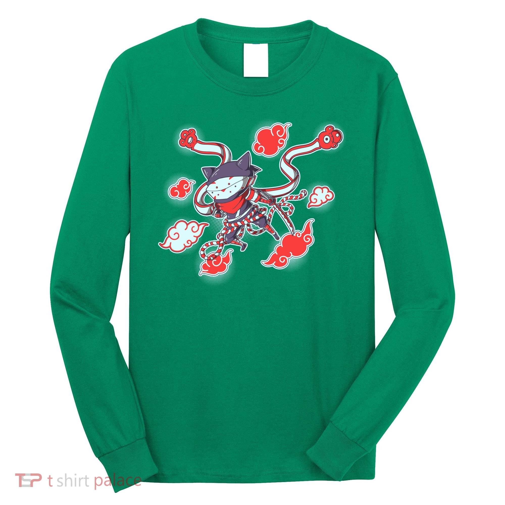 Japanese Anime Ninja Shinobi Cat Long Sleeve Shirt