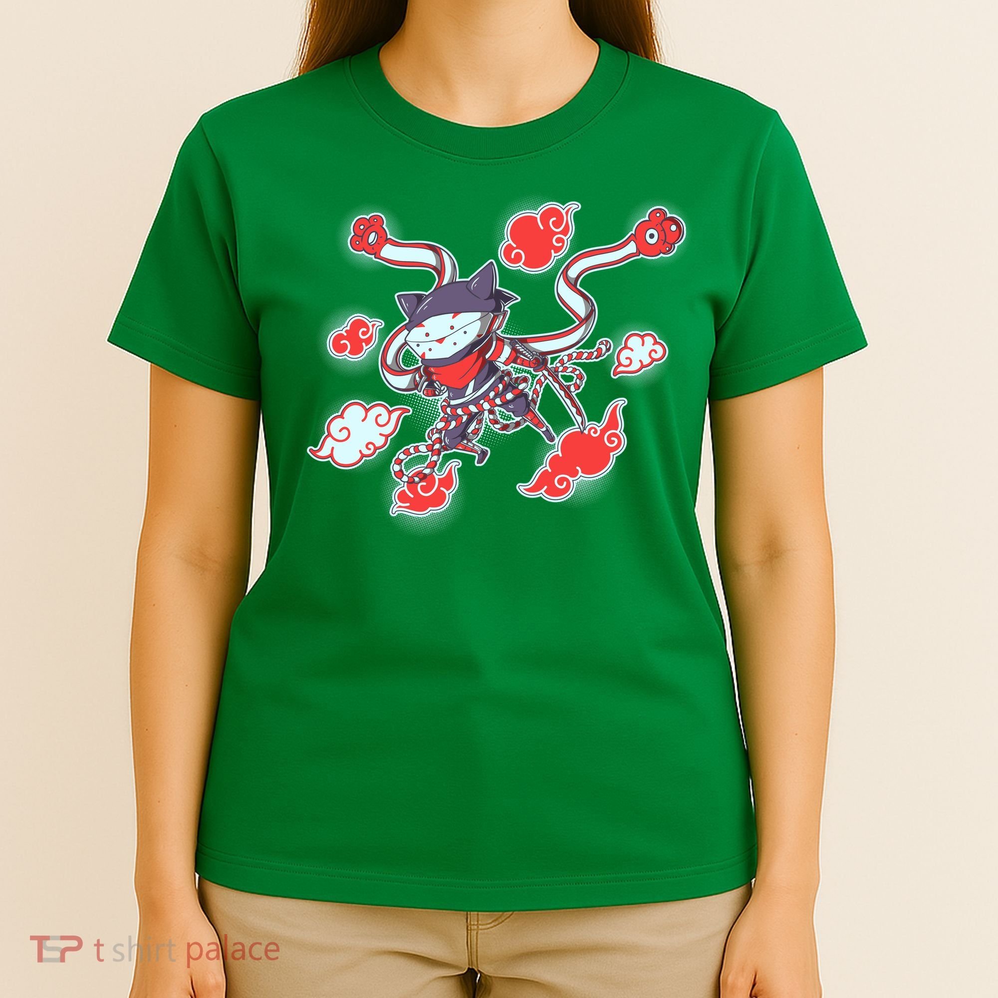 Japanese Anime Ninja Shinobi Cat T-Shirt