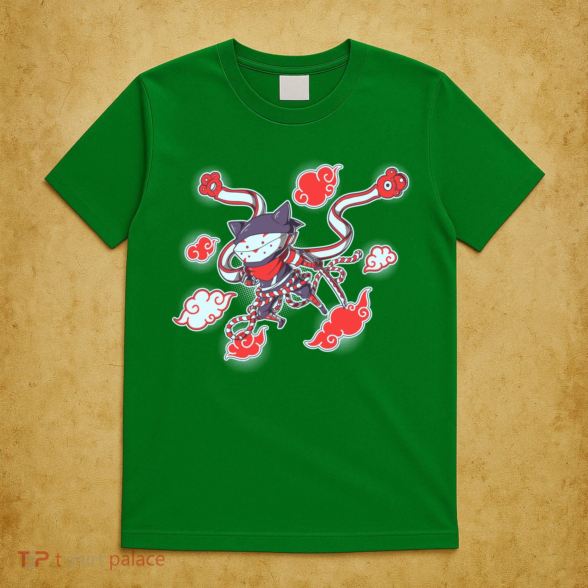 Japanese Anime Ninja Shinobi Cat T-Shirt