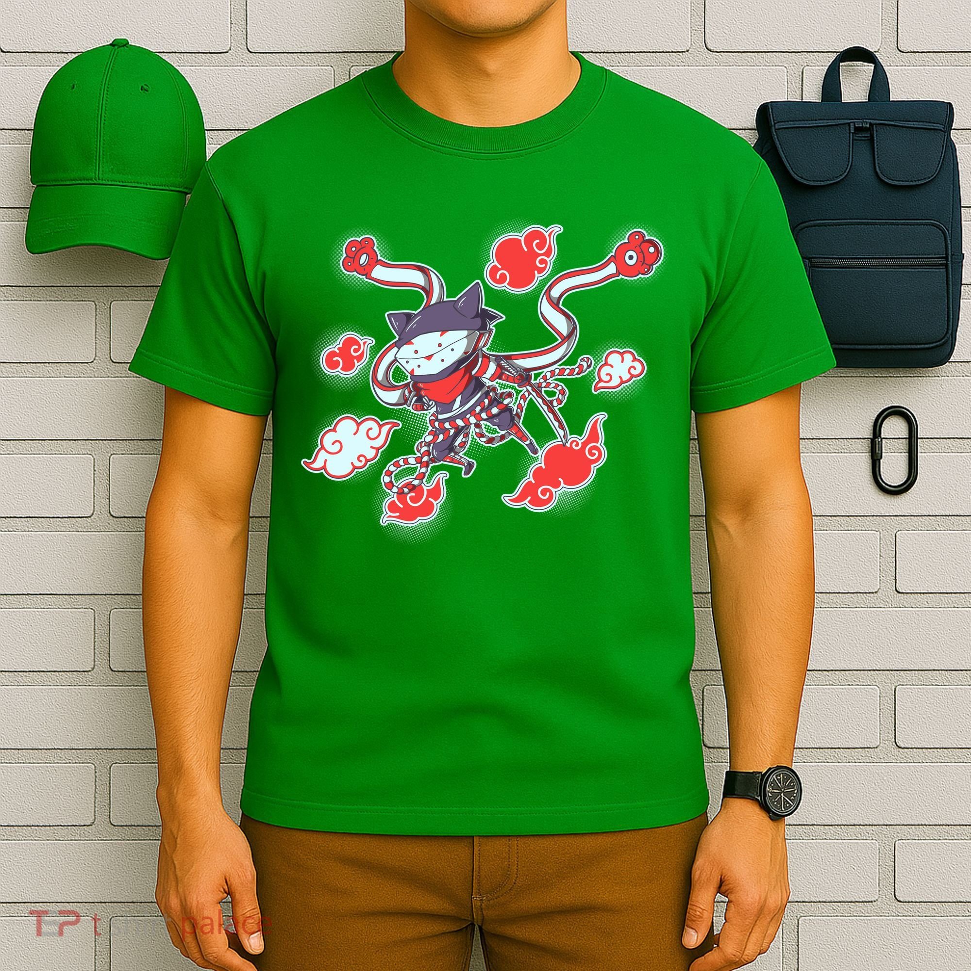 Japanese Anime Ninja Shinobi Cat T-Shirt