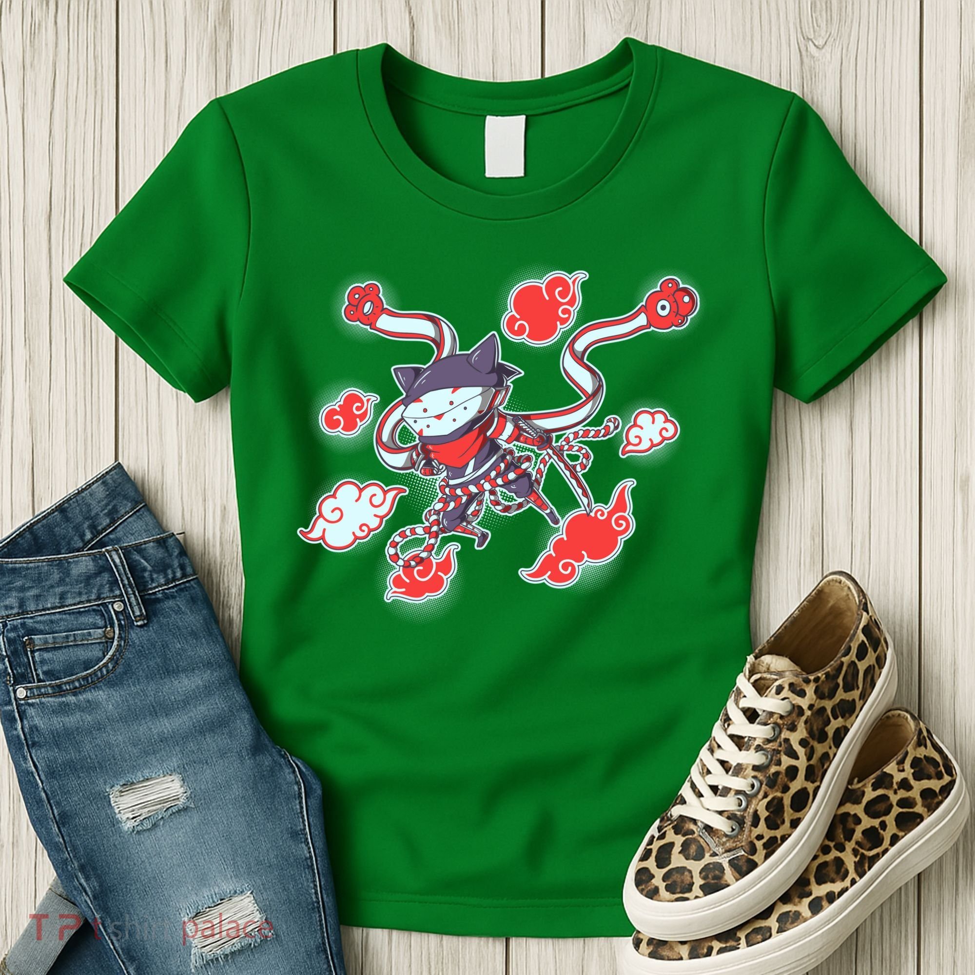 Japanese Anime Ninja Shinobi Cat Women's T-Shirt