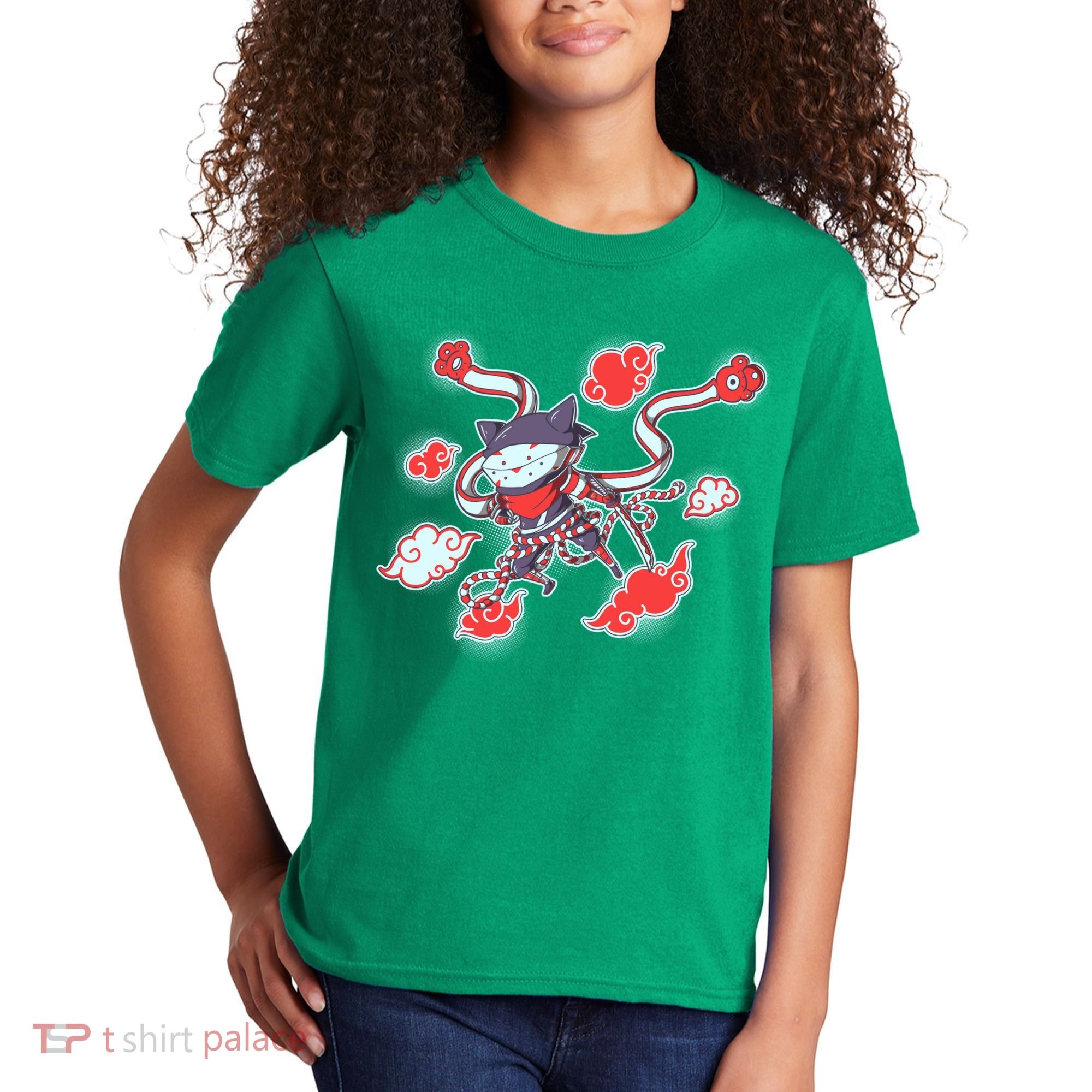 Japanese Anime Ninja Shinobi Cat Kids T-Shirt