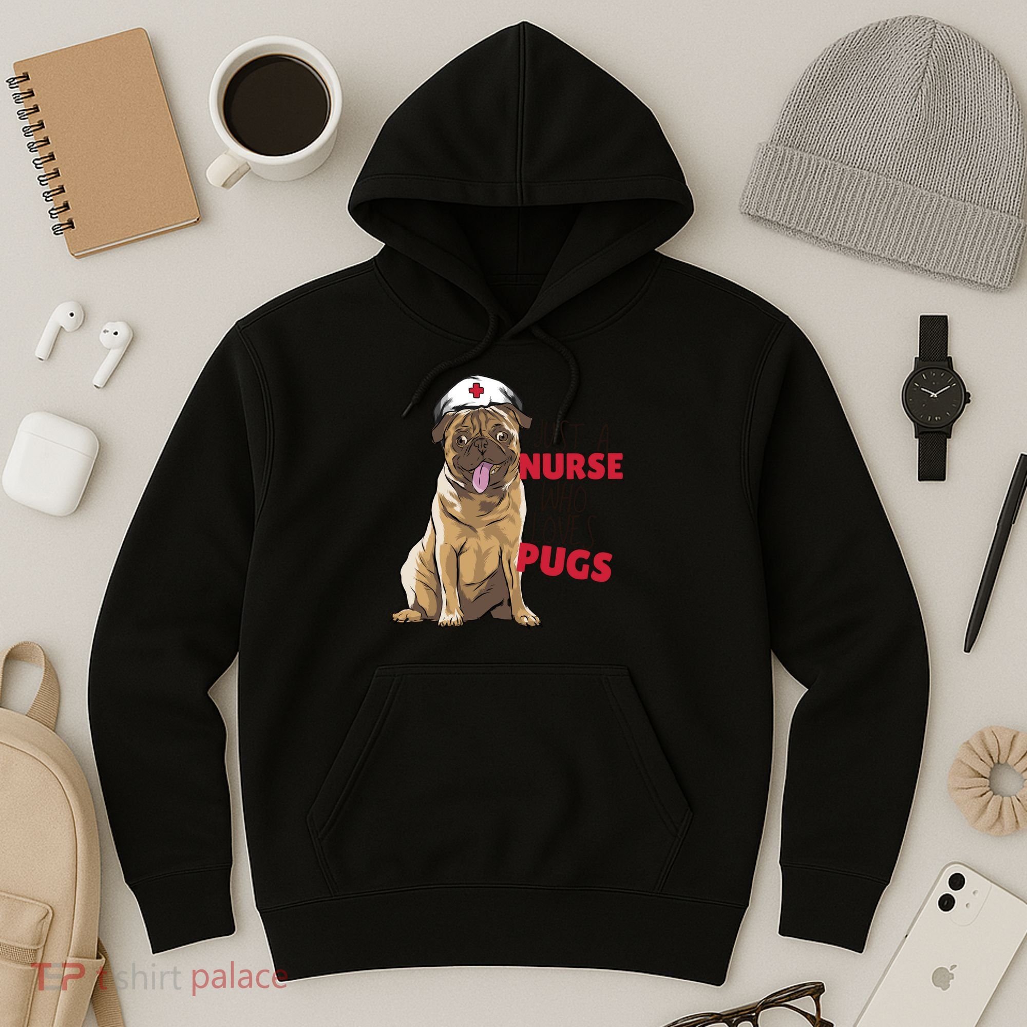 Just A Nurse Who Loves Pugs Hoodie