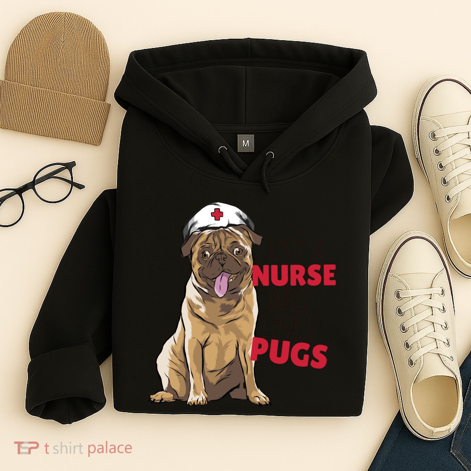 Just A Nurse Who Loves Pugs Hoodie