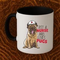 Just A Nurse Who Loves Pugs Coffee Mug thumb 2