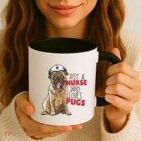 Just A Nurse Who Loves Pugs Coffee Mug thumb 3