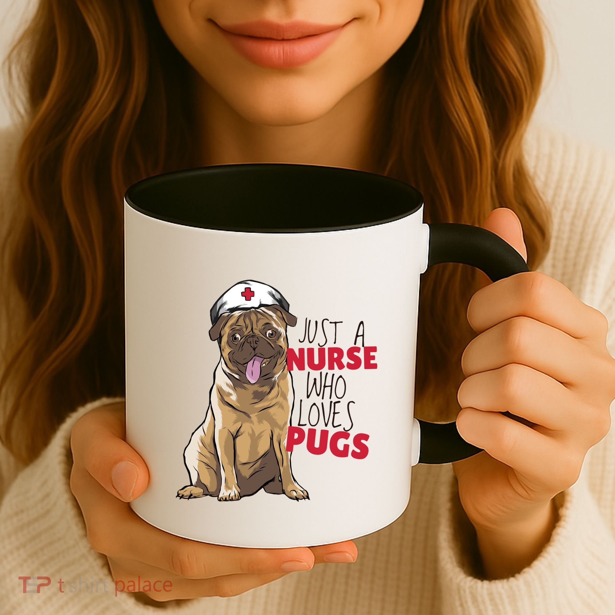 Just A Nurse Who Loves Pugs Coffee Mug