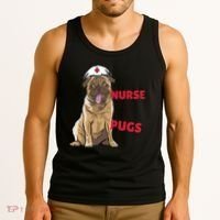 Just A Nurse Who Loves Pugs Tank Top thumb 3