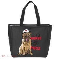 Just A Nurse Who Loves Pugs Tote Bag thumb 0