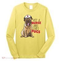 Just A Nurse Who Loves Pugs Long Sleeve Shirt thumb 0
