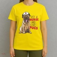Just A Nurse Who Loves Pugs T-Shirt thumb 4