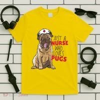 Just A Nurse Who Loves Pugs T-Shirt thumb 5