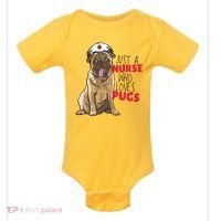 Just A Nurse Who Loves Pugs Baby Bodysuit thumb 0